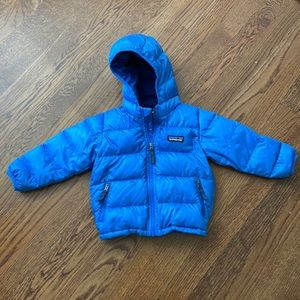 Patagonia Blue Hi Loft down puffer coat 12-18 months